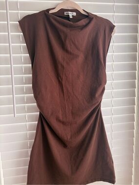 Reformation Alden Brown Knit Mini Dress Large
